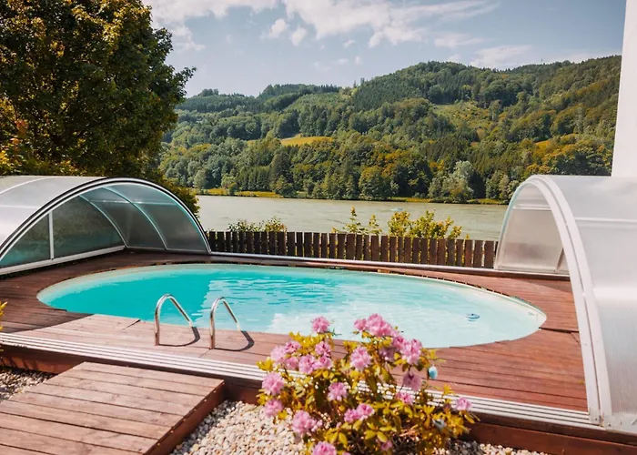 Donaublick Mit Pool Und Garten Prázdninový dům Sankt Nikola an der Donau